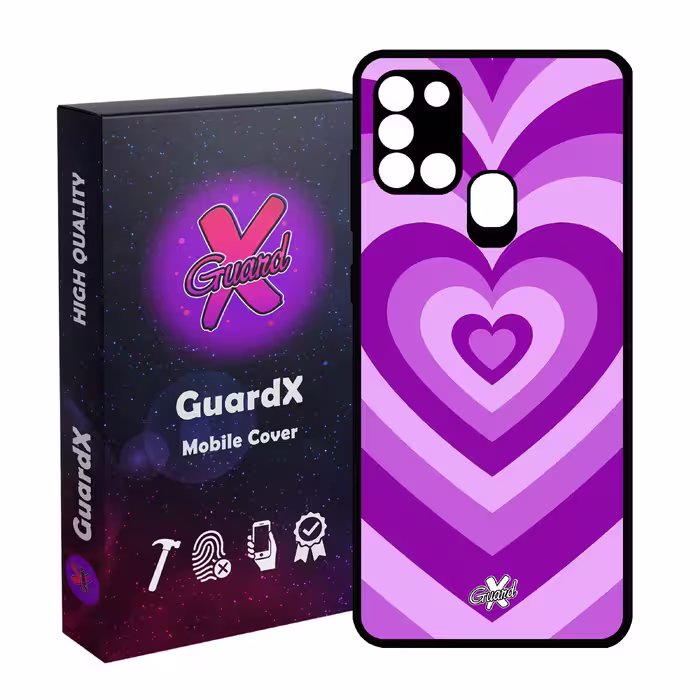 کاور گارد ایکس طرح قلب مدل Glass10474 مناسب برای گوشی موبایل سامسونگ Galaxy A21s