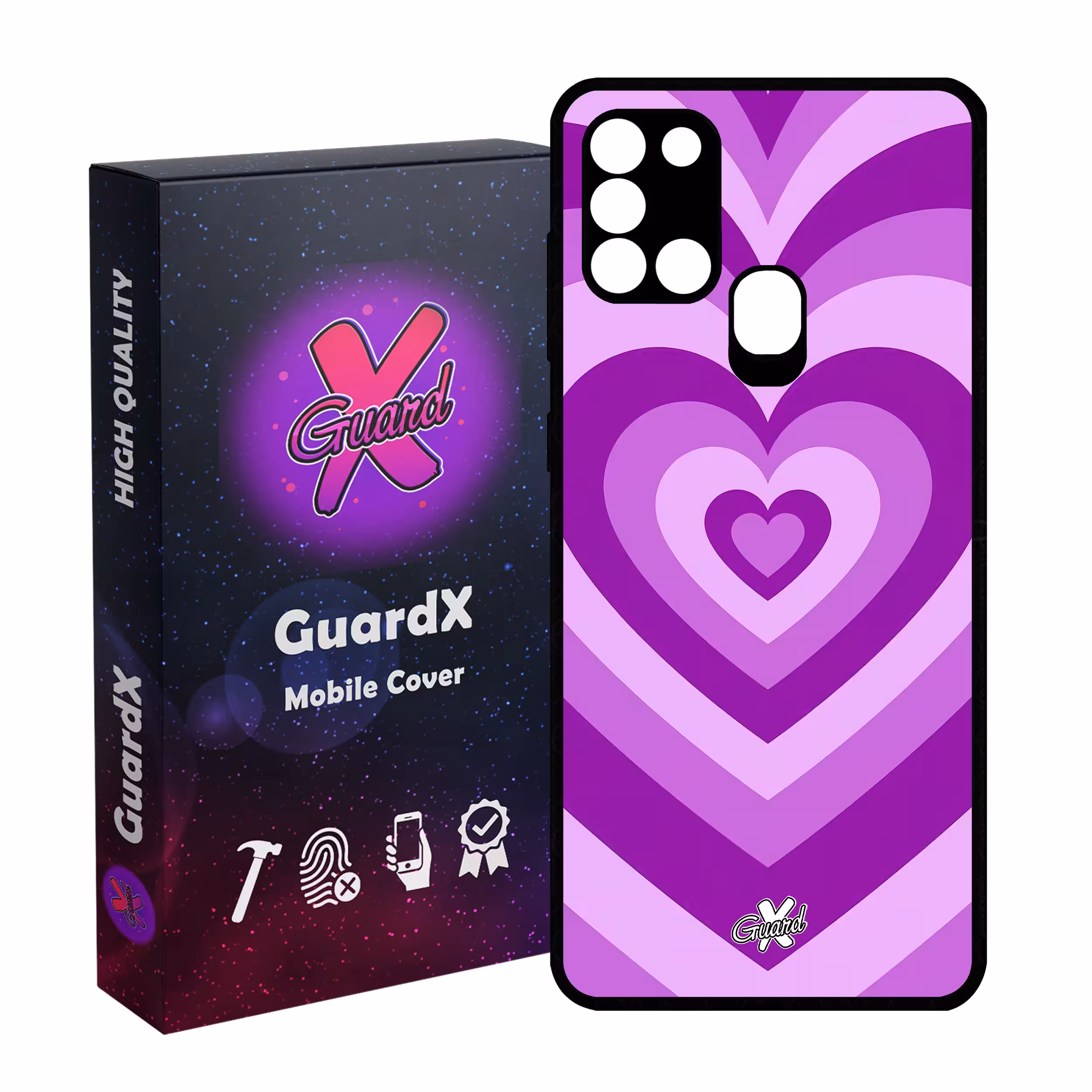 کاور گارد ایکس طرح قلب مدل Glass10474 مناسب برای گوشی موبایل سامسونگ Galaxy A21s
