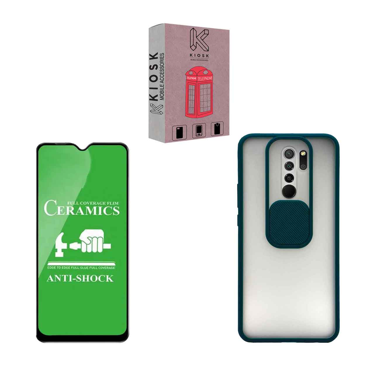 کاور کیوسک مدل KMHFZLD-KSRMC-1 مناسب برای گوشی موبایل شیائومی Redmi Note 8 Pro به همراه محافظ صفحه نمایش