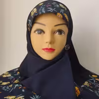 مقنعه نرگس بچه گانه جنس کرپ و حریر قد کوچک