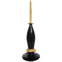 شمعدان سفالی رنگ مشکی ارتفاع 40  سانتی متر