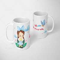 طرح ماگ دخترانه لایه باز | گرافیک با طعم تربچه