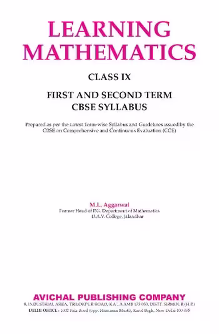 خرید و دانلود نسخه کامل کتاب APC CBSE Learning Mathematics - Class 9 - Avichal Publishing Company