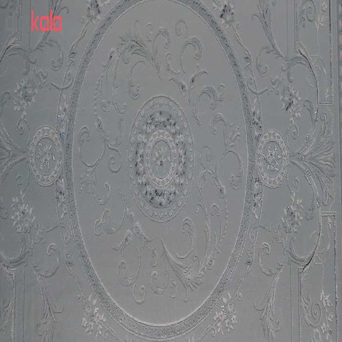 فرش ماشینی زمرد مشهد کد DI12 زمینه سبز آبی