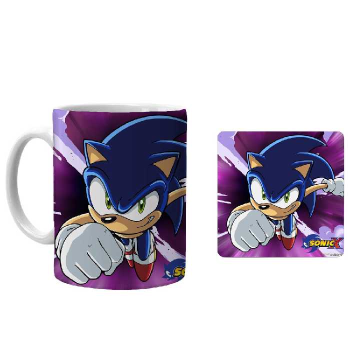 ماگ طرح سونیک کد xj5 به همراه زیرلیوانی 