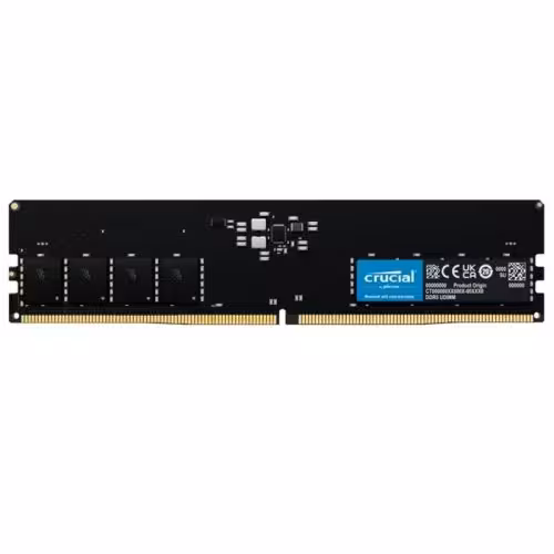 رم کامپیوتر DDR5 تک کاناله 4800 مگاهرتز CL40 کروشیال ظرفیت 32 گیگابایت (آکبند-گارانتی اصلی)