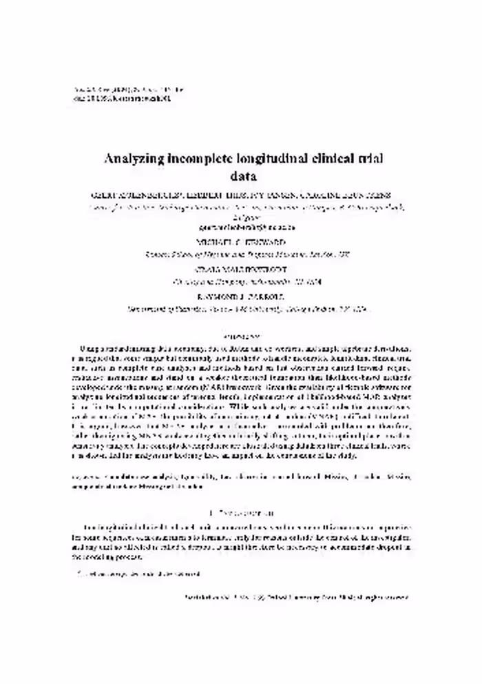 خرید و دانلود نسخه کامل کتاب Analyzing incomplete longitudinal clinical trial data
