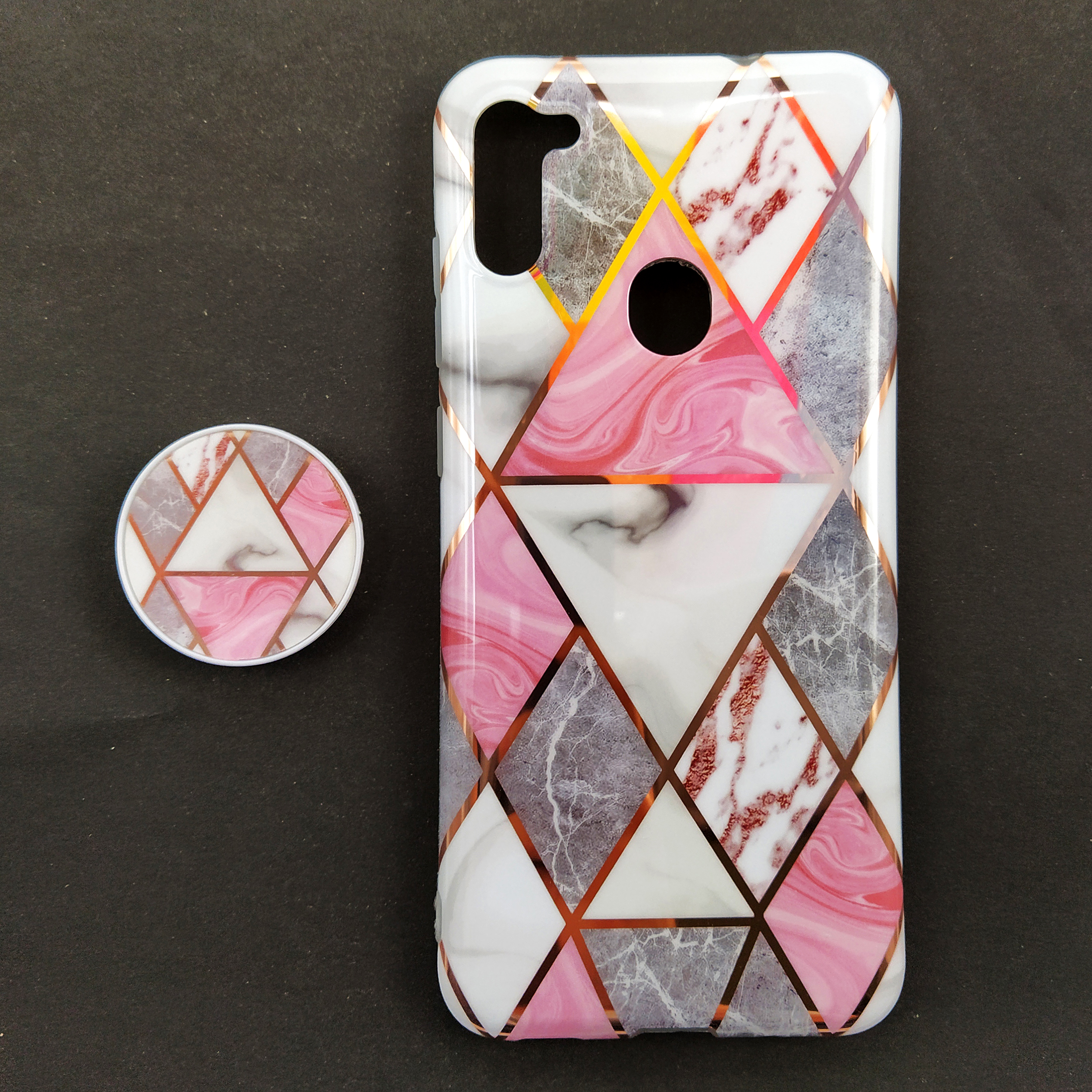 کاور مدل کاشی کد 01 مناسب برای گوشی موبایل سامسونگ Galaxy A11 به همراه پایه نگهدارنده