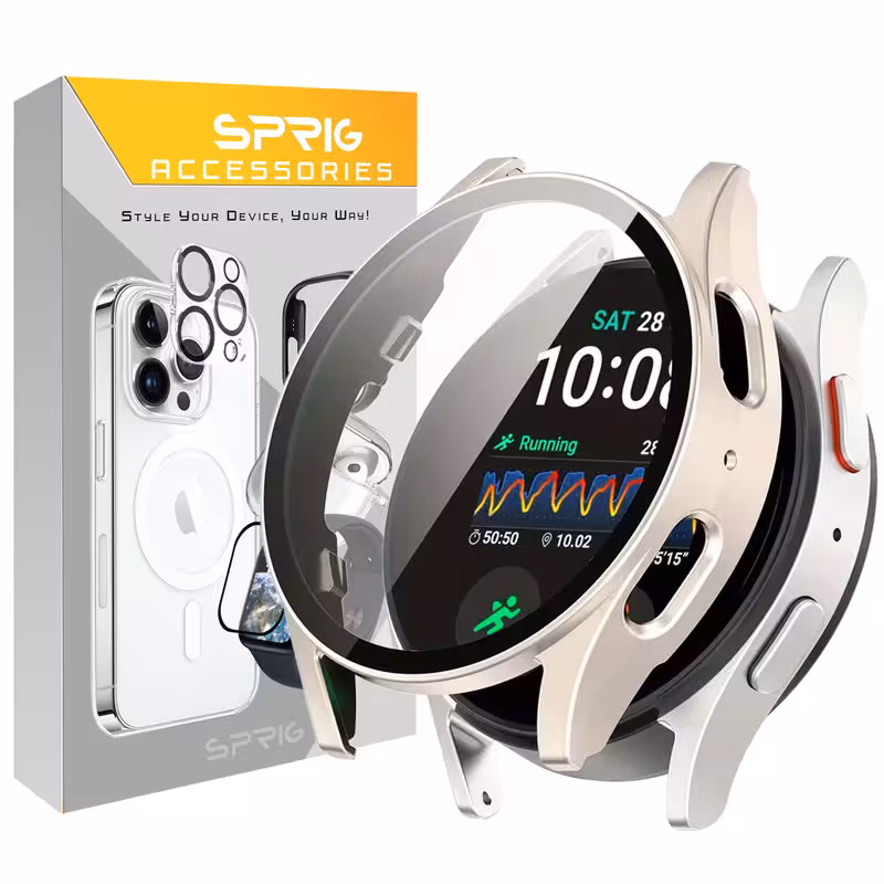 کاور اسپریگ مدل PC Guard Bump مناسب برای ساعت هوشمند سامسونگ Galaxy Watch 7 40mm به همراه محافظ صفحه نمایش | کالا برتری