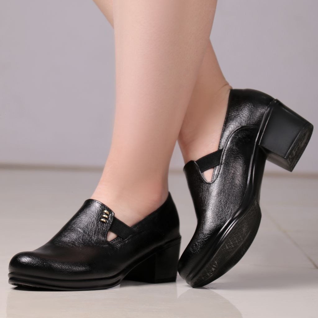 کفش کارمندی زنانه(مدل سه بندکش مشکی)