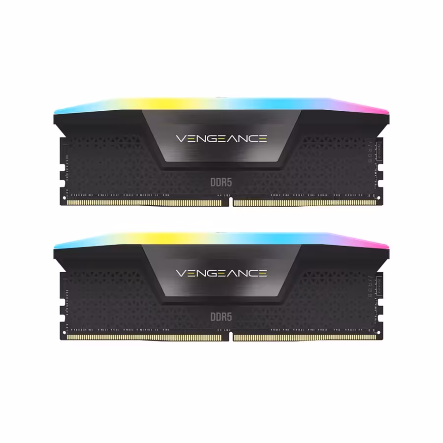 رم دسکتاپ DDR5 دوکاناله 6000 مگاهرتز CL36 کورسیر مدل VENGEANCE RGB ظرفیت 48 گیگابایت
