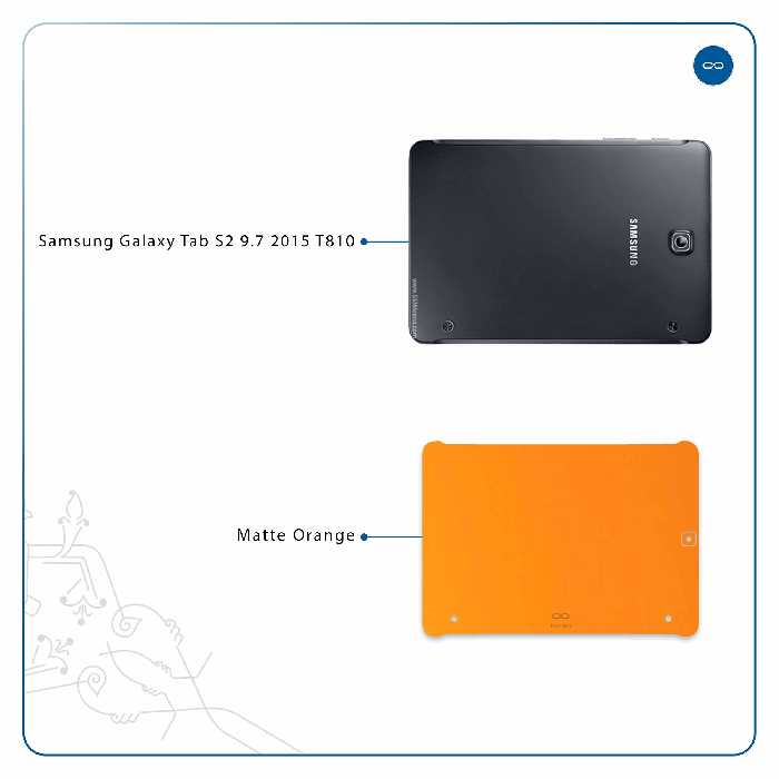 برچسب پوششی ماهوت مدل Matte-Orange مناسب برای تبلت سامسونگ Galaxy Tab S2 9.7 2015 T810