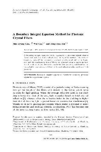 خرید و دانلود نسخه کامل کتاب A Boundary Integral Equation Method for Photonic Crystal Fibers