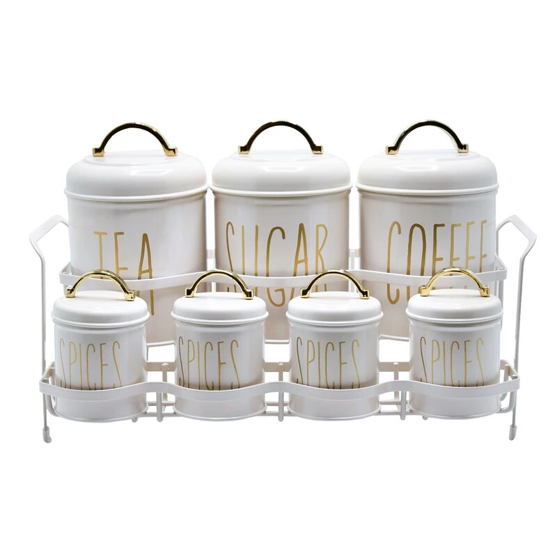 ست  پاسماوری 8 پارچه  فلزی برند  B.V.K مدل ( MAJOR) یا ( SMART ) سفید با نوشته ی طلایی 815796