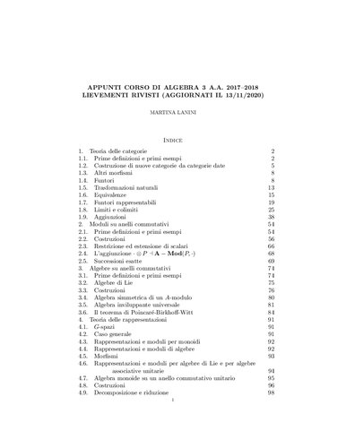 خرید و دانلود نسخه کامل کتاب Appunti corso di algebra 3, A.A. 2017-2018