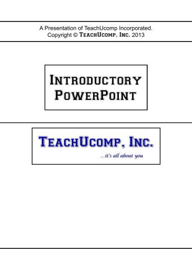 خرید و دانلود نسخه کامل کتاب TeachUcomp. Introductory PowerPoint