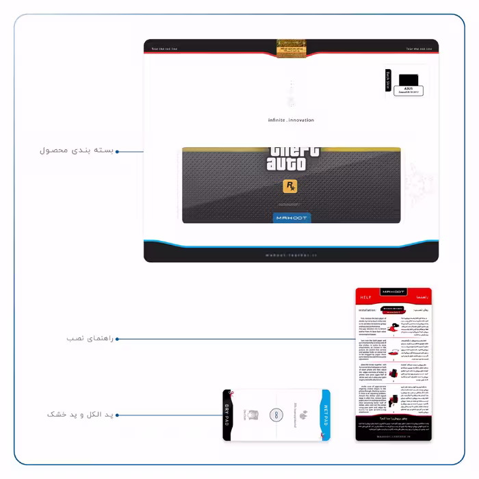 برچسب پوششی ماهوت مدل Gta-Game مناسب برای تبلت ایسوس Zenpad 3S 10 2017 Z500KL