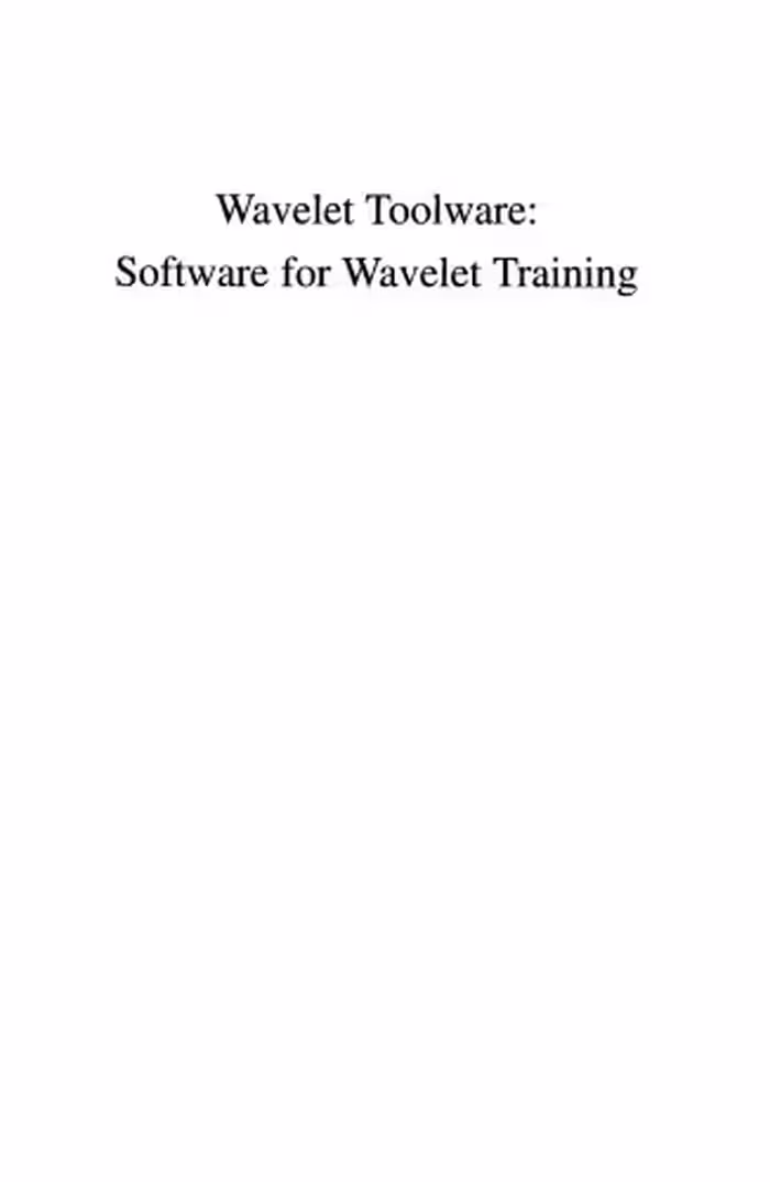 خرید و دانلود نسخه کامل کتاب Wavelet Toolware: Software for Wavelet Training