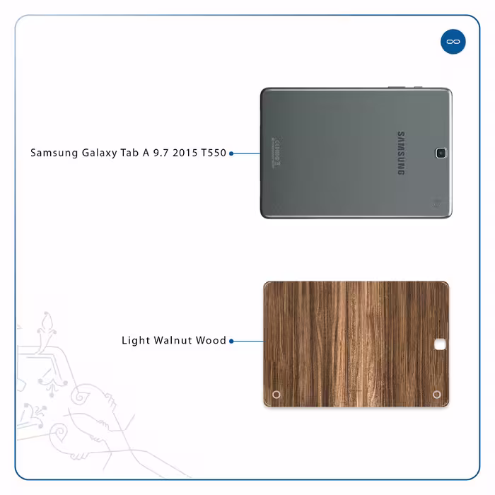 برچسب پوششی ماهوت مدل Light Walnut Wood مناسب برای تبلت سامسونگ Galaxy Tab A 9.7 2015 T550