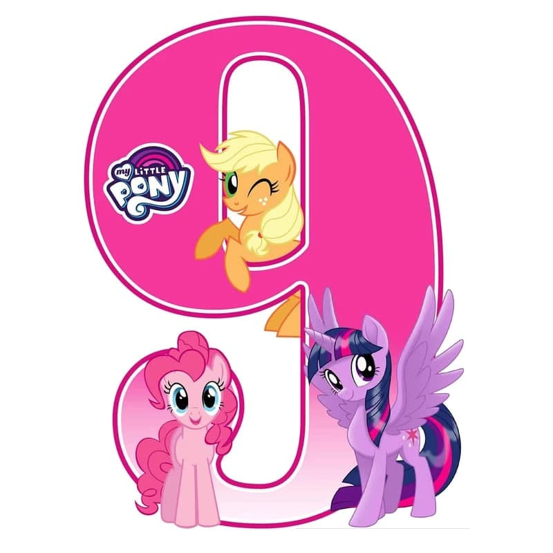 استند رومیزی تولد مدل عدد 9 طرح پونی