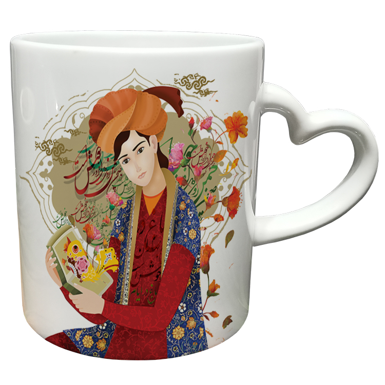 ماگ مدل دسته قلبی طرح عید نوروز کد 69