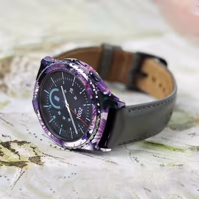 برچسب ماهوت طرح Purple_Flower مناسب برای ساعت هوشمند سامسونگ Galaxy Gear S2 Classic