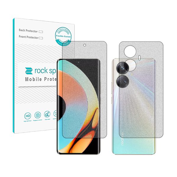 گلس صفحه نمایش و پشت گوشی ریلمی 10 Pro Plus مدل نانو هیدروژل مات برند راک اسپیس کد SS