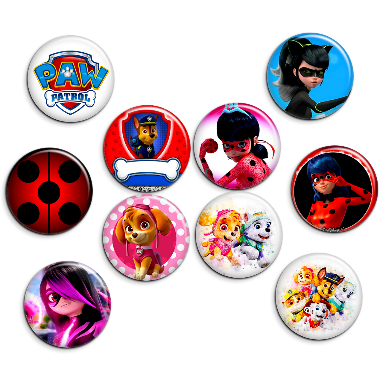 پیکسل پرمانه طرح دختر کفشدوزکی و سگ های نگهبان کد pmg.292 مجموعه 10عددی