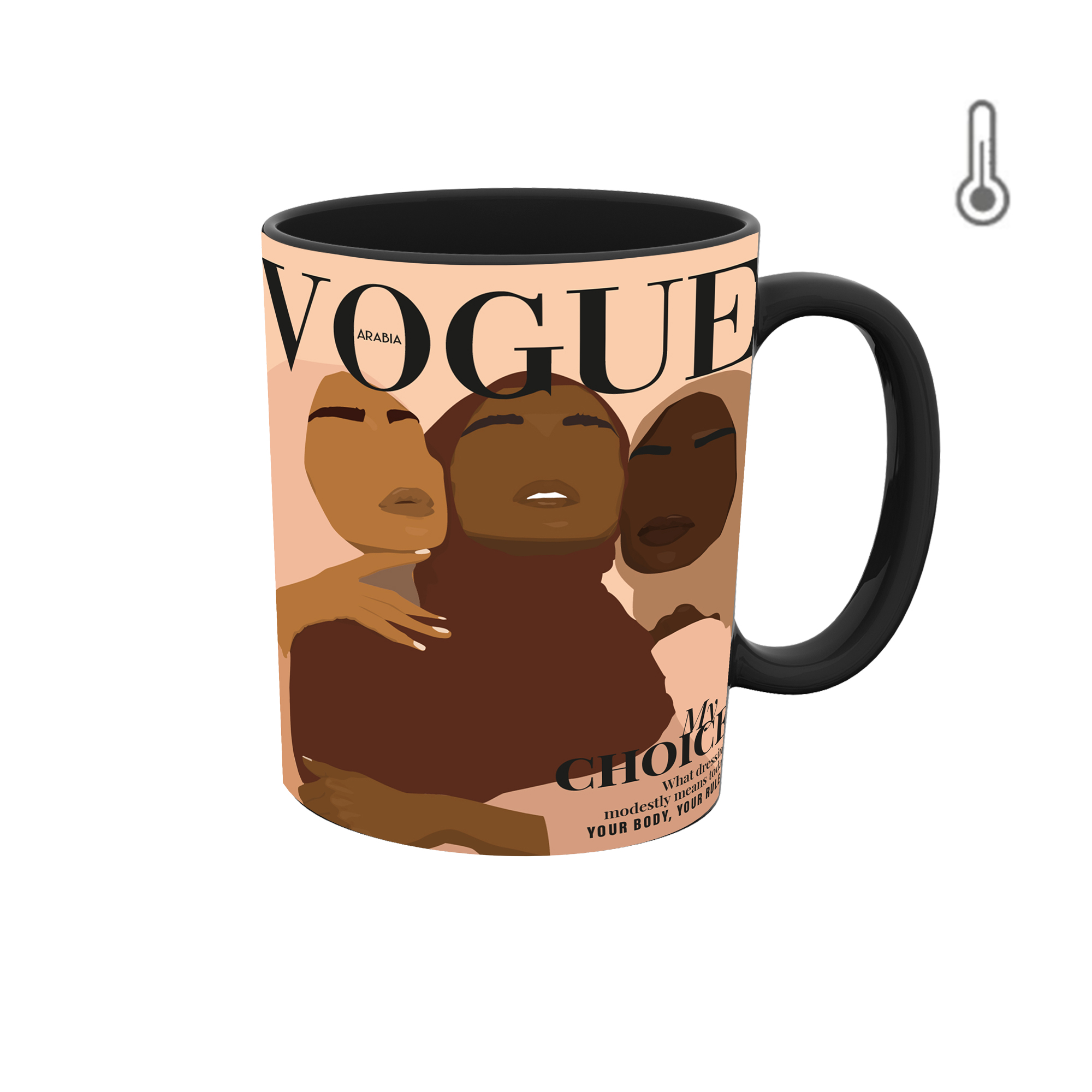 ماگ حرارتی طرح دخترانه مجله ووگ 