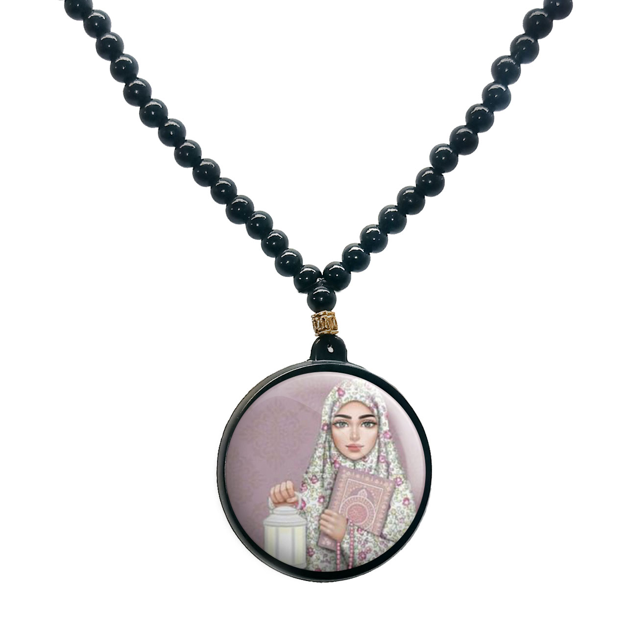 گردنبند پرمانه طرح حجاب کد pmd.24056 مدل دو طرفه