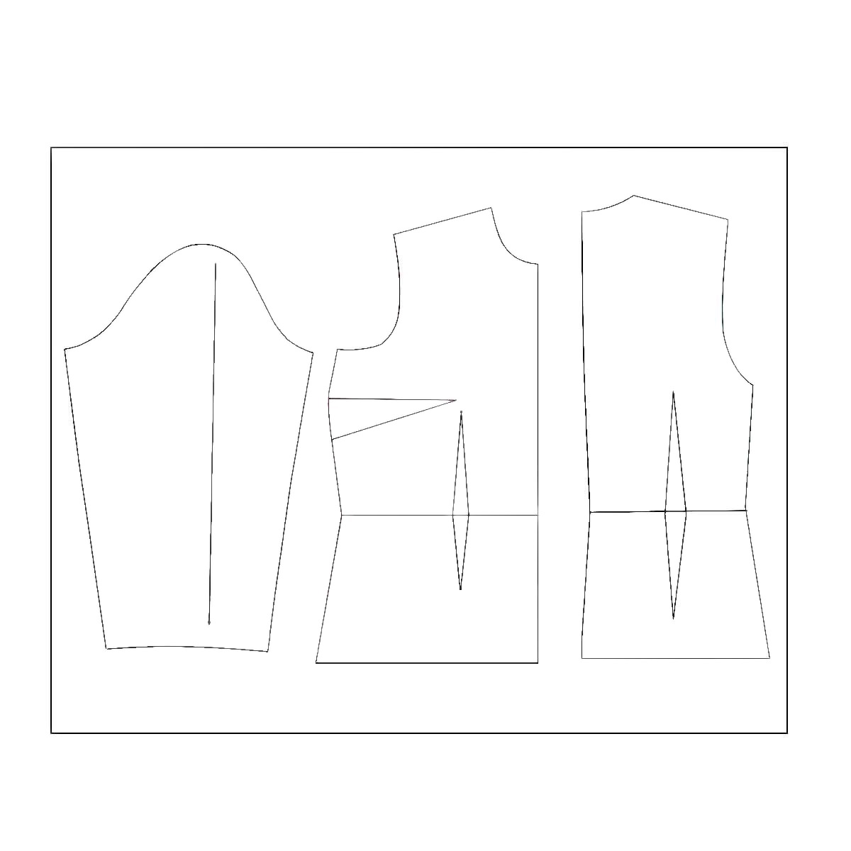 الگو خیاطی بالاتنه و آستین زنانه متد abm سایز 50