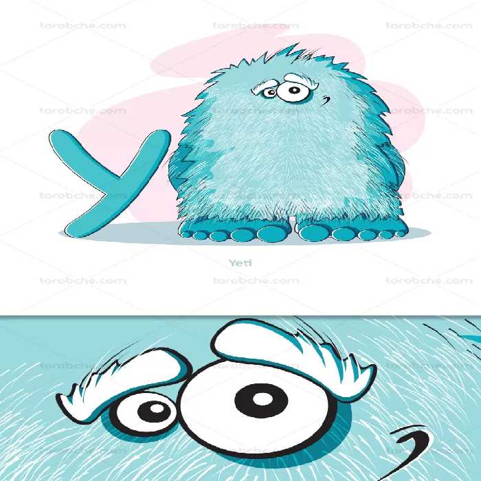 وکتور آموزشی حروف لاتین کودکان حرف Y | گرافیک با طعم تربچه