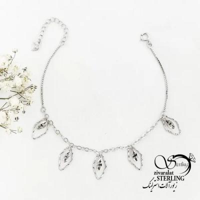 دستبند نقره ایتالیا با آویز لوزی کد 18486