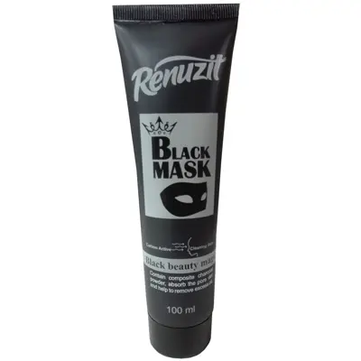 ماسک صورت رینوزیت مدل Black mask carbon active حجم 100 میلی لیتر