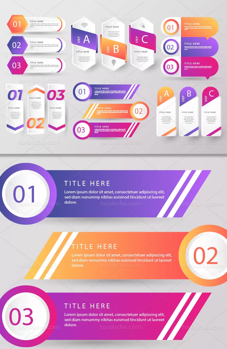 وکتور اینفوگرافیک کسب و کار رنگی | گرافیک با طعم تربچه