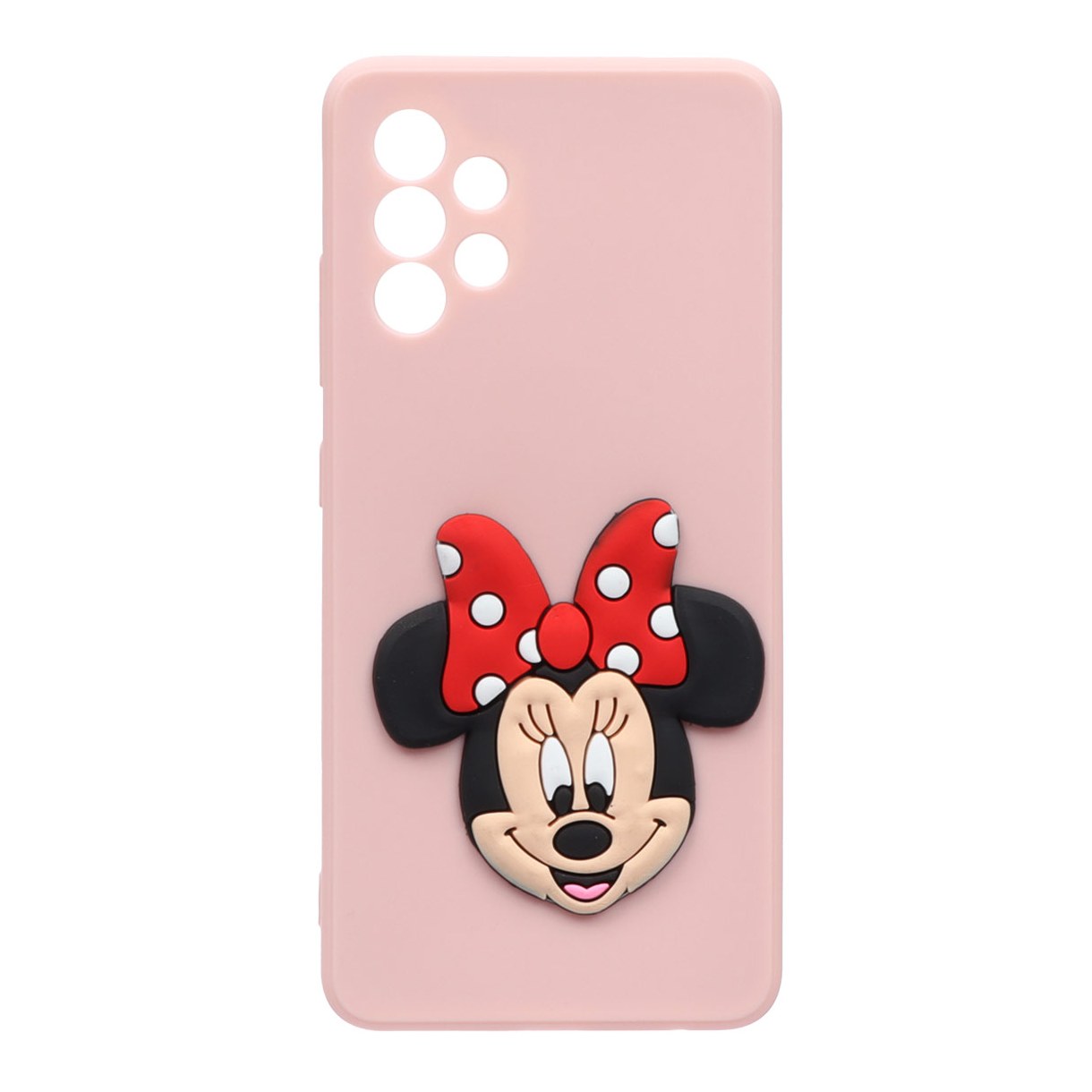 قاب-گارد موبایل عروسکی برجسته داخل خز مدل Samsung a32-4G - گلبهی-کد2979