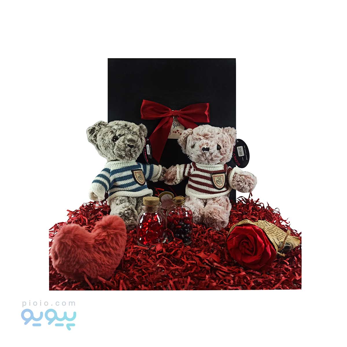 پک کادویی ولنتاین با عروسک خرس ست دختر و پسر