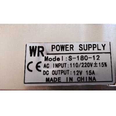 آداپتور سوئیچینگ 12 ولت 15 آمپر مدل WR12-180