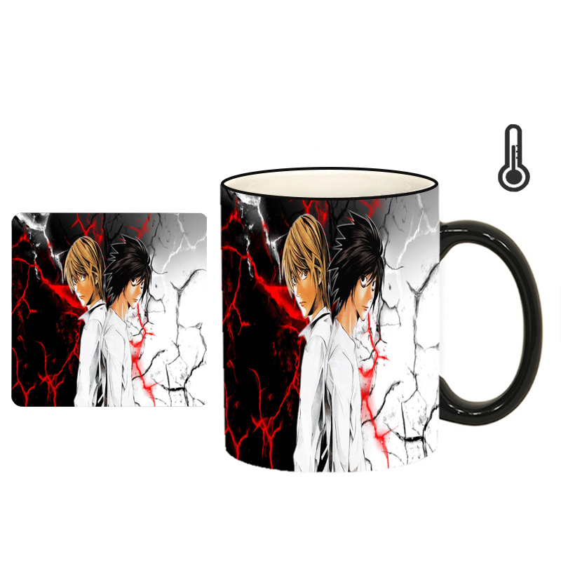  ماگ حرارتی طرح انیمه دفترچه مرگ کد h37 به همراه زیرلیوانی 