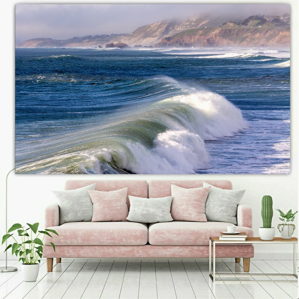 تابلو بوم طرح فنگ شویی مدل موج دریا کد SDB1802