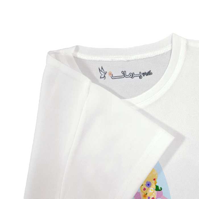 تی شرت بچگانه پرمانه طرح گیسو کمند کد pmt.526