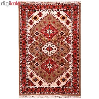 فرش ماشینی زمرد مشهد کد 266 زمینه بژ