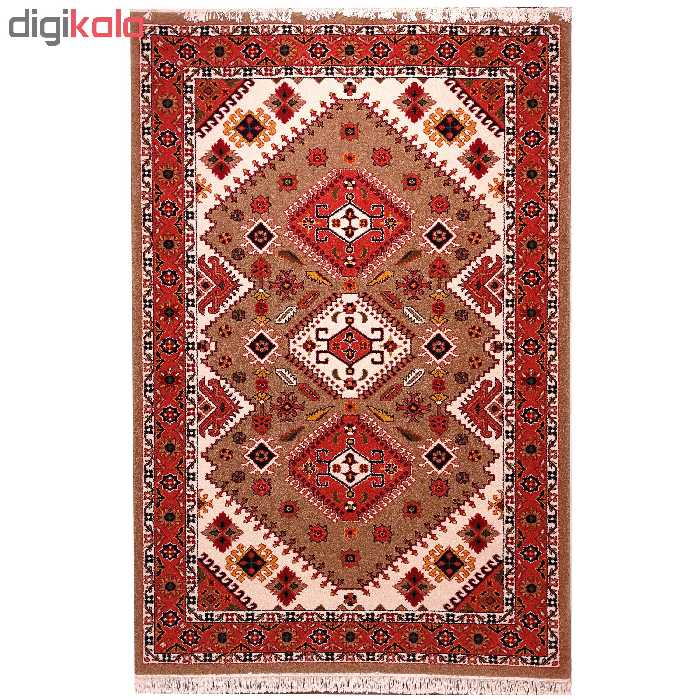 فرش ماشینی زمرد مشهد کد 266 زمینه بژ