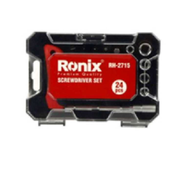 مجموعه 24 عددی پیچ گوشتی جغجغه ای و سری بکس رونیکس مدل RH-2715