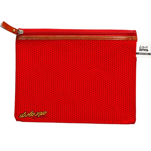 پوشه پارچه ای طرح خال خال قرمز سویل