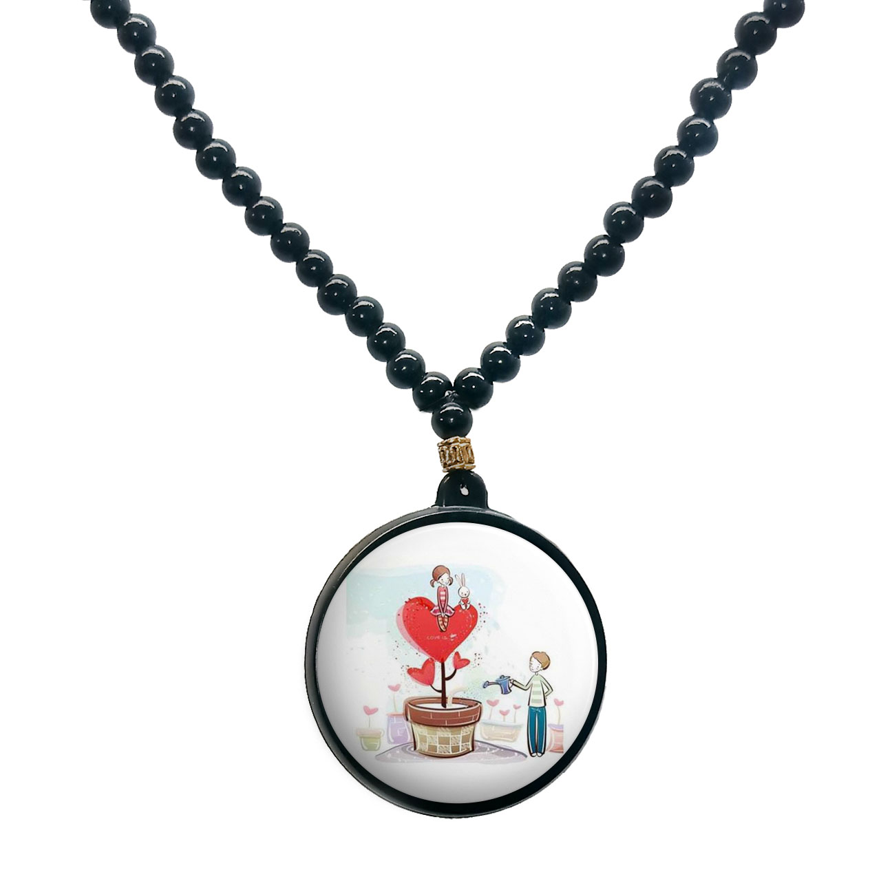 گردنبند پرمانه طرح عاشقانه کد pmd.5345 مدل دو طرفه