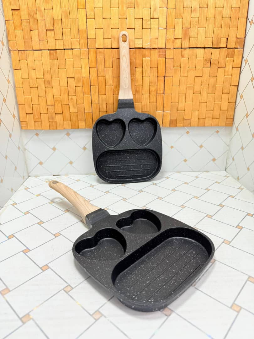 تابه گریل سه خانه گرانیتی