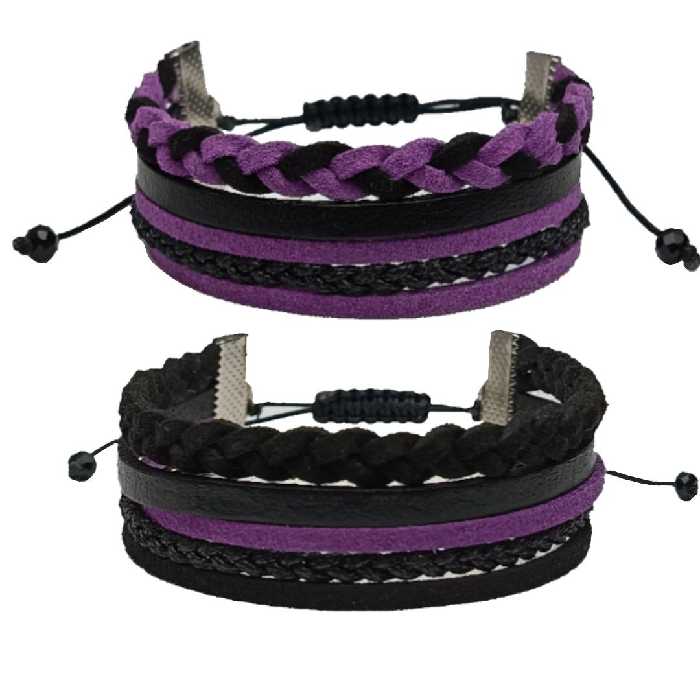 دستبند مدل چرمی مجموعه 2 عددی