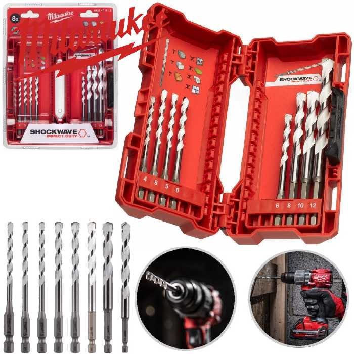 مته بتن میلواکی مدل 4932471112 مجموعه 8 عددی 