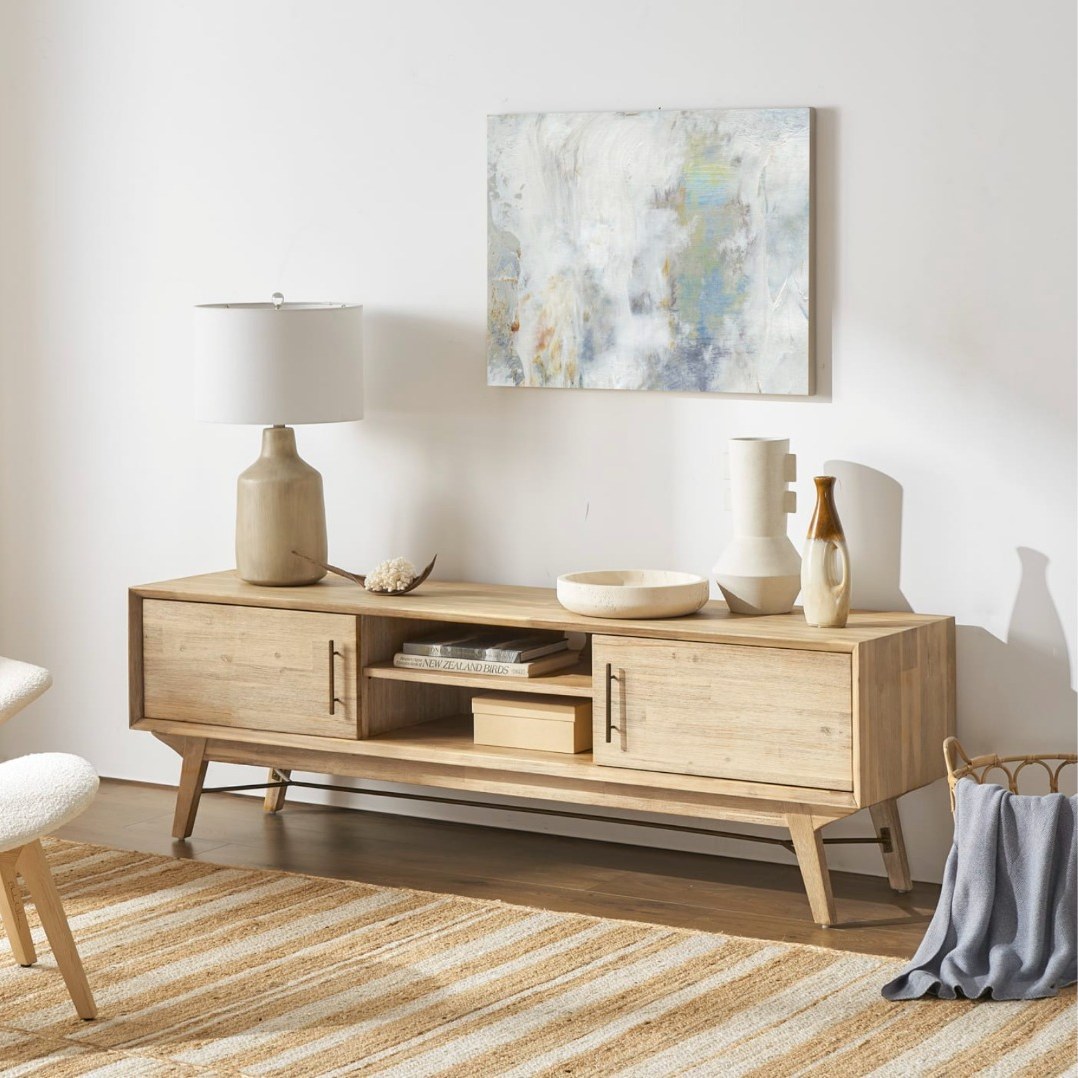 میز تلویزیون چوبی مدل TV1 گل نیلوفری